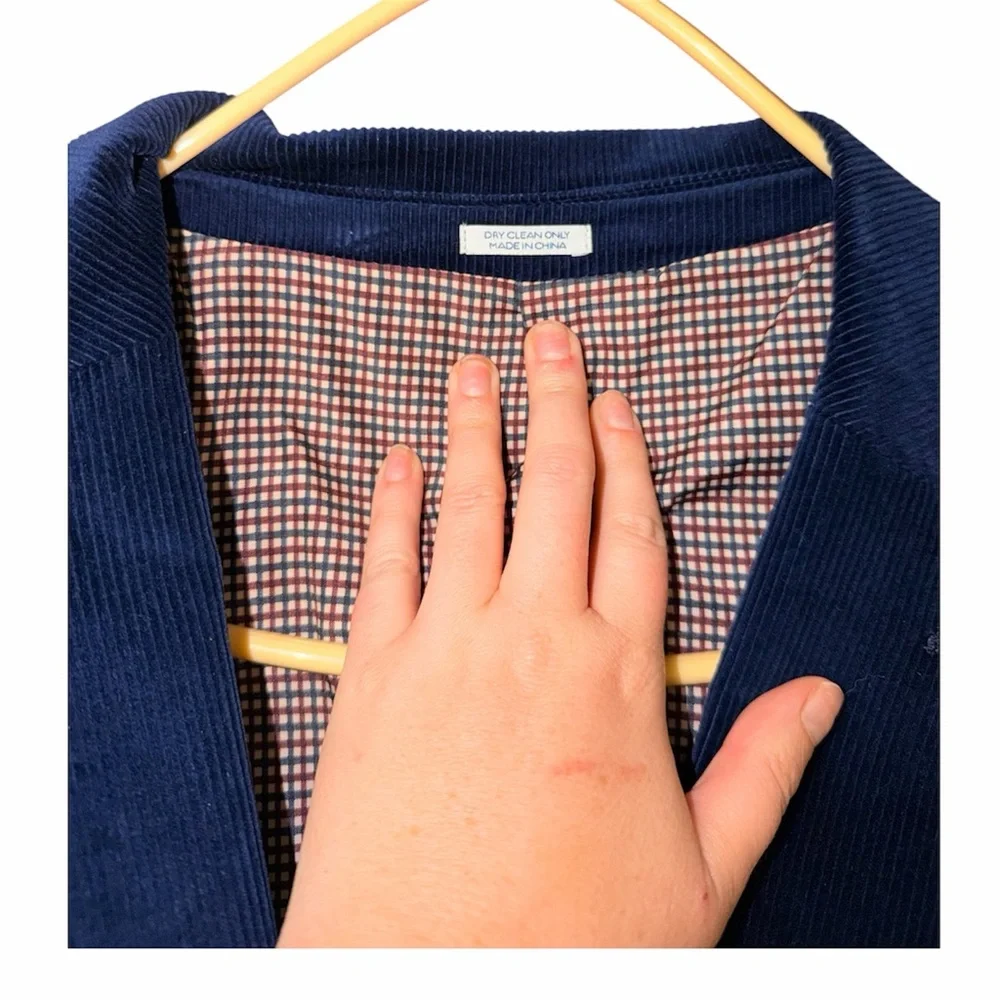 Saddlebred Men's Navy Corduroy Blazer - Classic Tailored Jacket - Picture 6 of 6